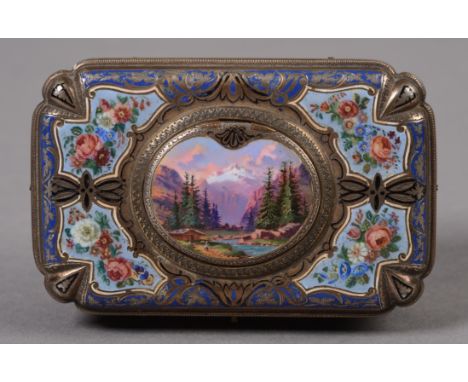 A LATE 19TH CENTURY SONG BIRD BOX, in a Continental silver gilt and enamel case of rectangular outline with rounded corners, 