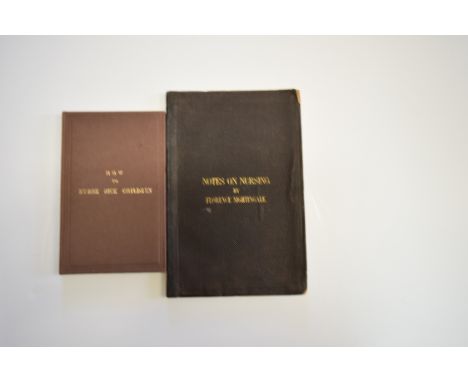 NIGHTINGALE (Florence): 'Notes on Nursing...' London, Harrison, n.d. (1859). First Edition, later issue. 8vo, publisher's bla