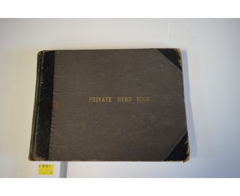 HERD BOOK: a private herd book, owner's name entered as Mrs Frank Hilden of Ingatestone, manuscript entries covering half the