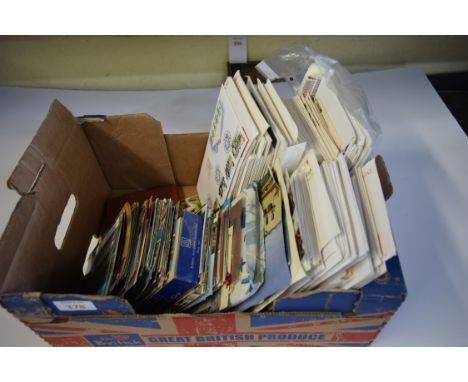 POSTCARDS/FIRST DAY COVERS: a quantity, contained in a small carton.