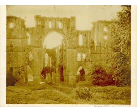ROGER FENTON (1819-1869), Salt Print of Rivaulx Abbey, a large salt print photograph taken and printed c.1850's, mounted on o