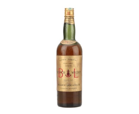 Bulloch Lade &amp; Co. Ltd. B L Gold Label Extra Special, blended Scotch Whisky, labelled Extra Special Gold Label 70 Proof, 