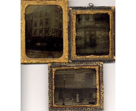 Three Early Photographs of Shop Fronts, all ambrotypes c.1860 and later, Atkins &amp; Co. Grocers, Bermonsey, London, at the 