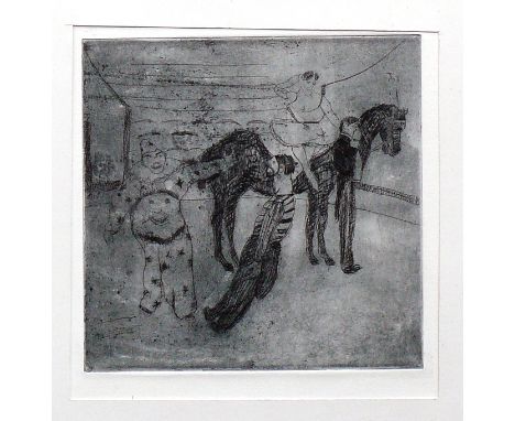 Tappert, Georg (1880 Berlin - 1957)"Cirkus"; Radierung von 1910; 20 x 20 cm; Blattgröße: 37,5 x 35 cm; unter PP; auf PP mit H
