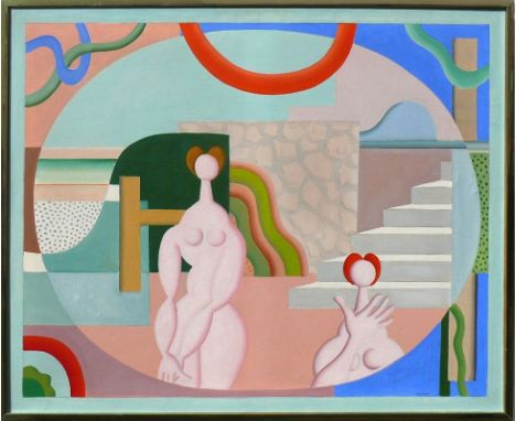 Stuckert, Rudolf (1912 Hilden - 2002 Bettnang/Höri)"Strandbild I, 1972"; ÖL/LW; rechts unten sign.; 100 x 120 cm; R (103 x 12