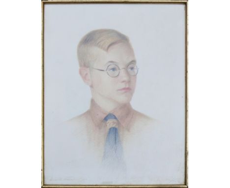 Schneider-Blumberg, Bernhard (1881 Randendorf/Blumberg - 1956 Insel Reichenau)"Portrait eines Jünglings"; Farbkreidezeichnung