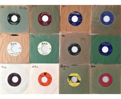 ROCKABILLY/ ROCK N ROLL - 7" PACK (K LABELS). A quality pack of 15 rock n roll/ rockabilly 7" records, all on labels lettered
