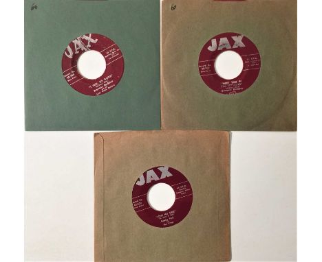 JAX RECORDS - 7" BLUES/ DOO WOP RARITIES. A timeless pack of 3 7" rarities on JAX records. Artists/ titles include Bobby Hall