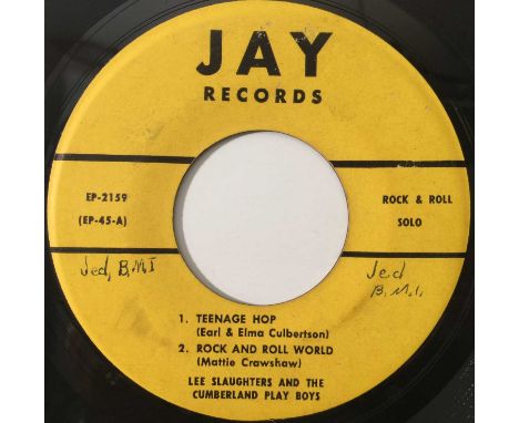 LEE SLAUGHTERS - TEENAGE HOP 7" EP (US ROCKABILLY - JAY RECORDS - EP-2159). A stompin' 4-track EP by rockabilly legend Lee Sl