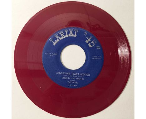 COUSIN JOE MAPHIS - LONESOME TRAIN BOOGIE (LARIAT - 1106). Lovely rare 7" released on Lariat Music. The record is in Ex condi