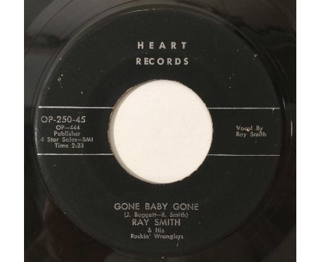 RAY SMITH AND HIS ROCKIN' WRANGLERS - GONE BABY GONE/ SWINGING BOOGIE 7" (ROCKABILLY - HEART OP-250-45). A timeless 7" of mid