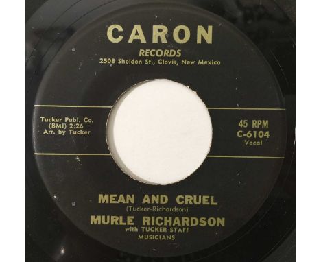 MURLE RICHARDSON - MEAN AND CRUEL C/W CARE FOR ME  7" (CARON RECORDS - C 6104). Superb shaker from Murle Richardson With Tuck