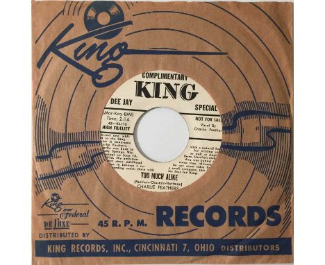 CHARLIE FEATHERS - WHEN YOU COME AROUND 7" (US PROMO - ROCKABILLY - KING 5043). A timeless twangy rockabilly 7" cut by Americ