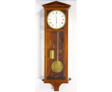 An Austrian regulator wall clock, the enamel dial inscribed Kaufmann in Wein to a single weight movement with pendulum, the m