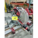 MILWAUKEE 12" SLIDING COMPOUND MITER SAW, CAT NO 6955-20, 3,200 RPM, S/N B26-B914340150 W/ MILWAUKEE