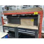 SECTION OF PALLET RACKING W/ (2) UPRIGHTS, (2) CROSS BEAMS, (2) MESH DECK SHELVES W/ CONTENTS AND