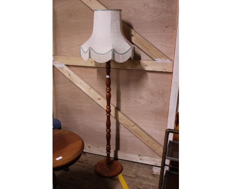 A vintage wooden standard lamp, shipping unavailable 