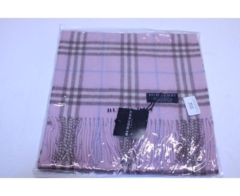 A new with tags Burberry 100% lambs wool pink long scarf 166 x 38cm 