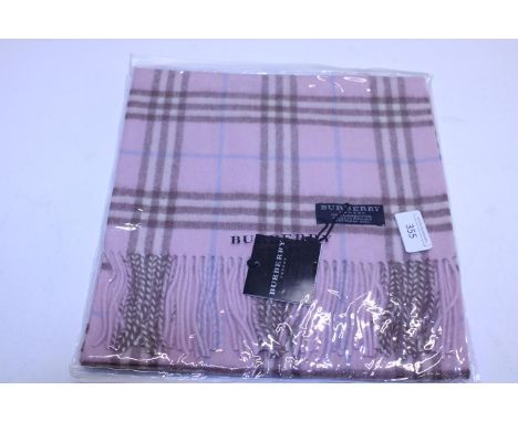 A new with tags Burberry 100% lambs wool pink long scarf 166 x 38cm 