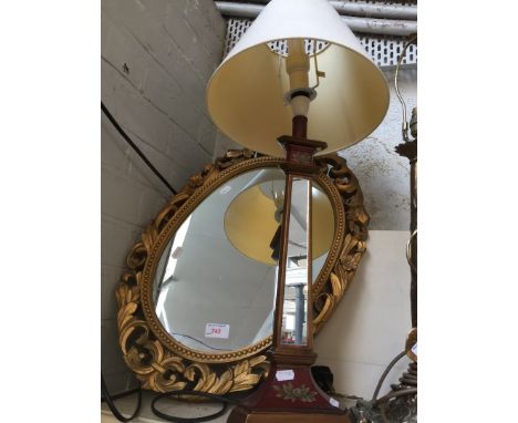 Table lamp and mirror 