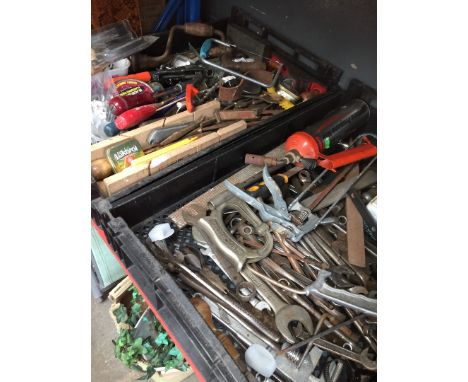 2 boxes of misc tools 