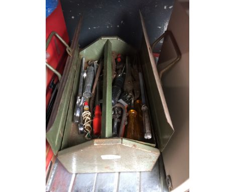 Metal toolbox with tools 