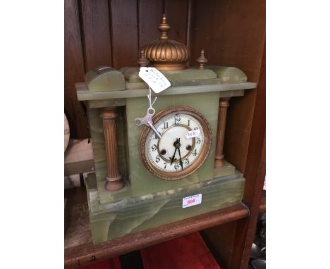 An onyx mantel clock by the Waterbury Clock Co. USA 