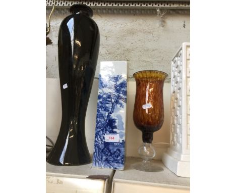 Three vases, pot lamp 