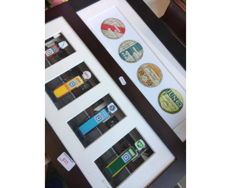 'Old Fuel', signed photographic print after Nigel Lord and another of old tax discs. 