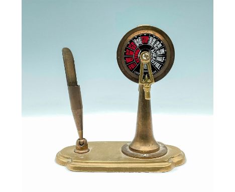 Neat looking all brass item. Markings on it are on the dial. Chadburn's, Liverpool &amp; London. Great uncommon item for the 