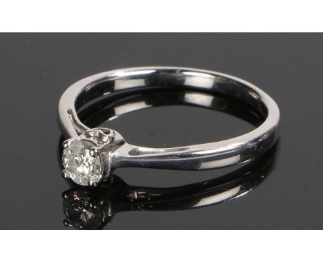 Diamond solitaire ring, the diamond at approximately 0.30 carat, ring size Q