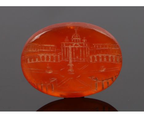 Carnelian intaglio, with the Vatican carved to the oval seal