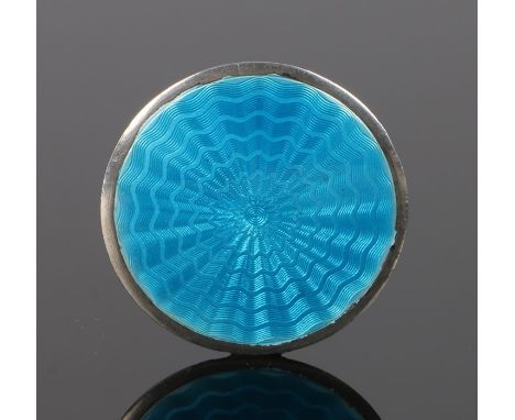 George VI silver brooch, Birmingham 1938, maker James Fenton &amp; Co, the circular brooch with turquoise enamel decoration, 