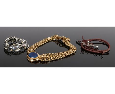 Jewellery, to include a silver pendant necklace, a gilt Monet necklace and a bracelet, (3)