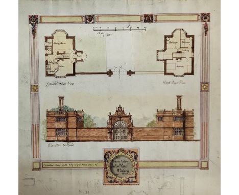 Assorted Henry Stuart Goodhart-Rendel architectural drawings, approximately fifteen in total