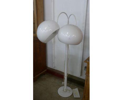 A white Perspex floor standing lamp 