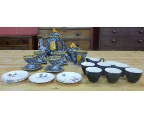 A vintage Valladris glazed ceramic tea set and an Alfred Meakin tea set 