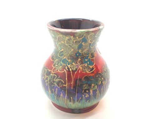 Anita Harris Bluebell Wood vase signed in gold H: 10 cm