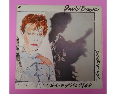 David Bowie Scary Monsters (and Super Creeps) Record, first edition, blind stamp in the sleeve, insert with lyrics present, p