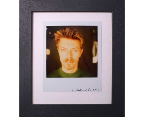 Edward Bell (British Contemporary) David Bowie with Goatee polaroid, from Tin Machine photoshoot, signed in pen bottom right,