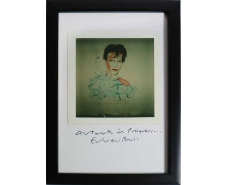 Edward Bell (British Contemporary) Artwork in Progress, Polaroid of the central painting of David Bowie for the Scary Monster