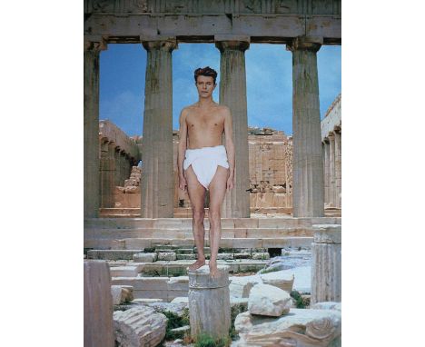 Edward Bell (British Contemporary) David Bowie on a Pedestal, colour montage mounted on card for the Unmade Up... book public