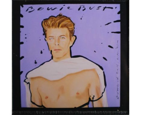 Edward Bell (British Contemporary) Two transparencies of paintings in progress, one labelled 'David Bowie '91 sketch for pain