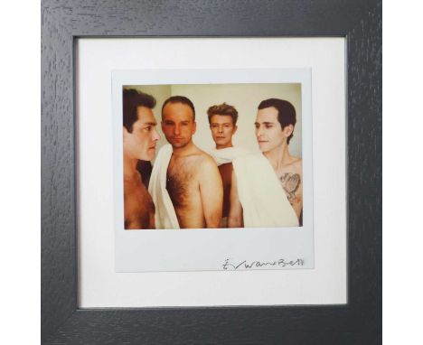 Edward Bell (British Contemporary) Polaroid Tin Machine in Togas, from Tin Machine photoshoot, signed bottom right, measureme