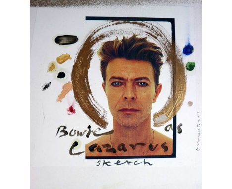 Edward Bell (British Contemporary) Bowie as Lazarus Sketch, mixed media on paper, colour montage created for Unmade Up... pub