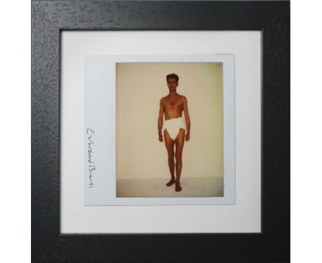 Edward Bell (British Contemporary) Polaroid David Bowie in Toga, from the Tin Machine photoshoot, signed in pen left margin, 