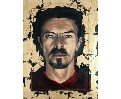 Edward Bell (British Contemporary) David Bowie with Goatee Portrait, from the Icons series created for the 'Unmade Up...' pub