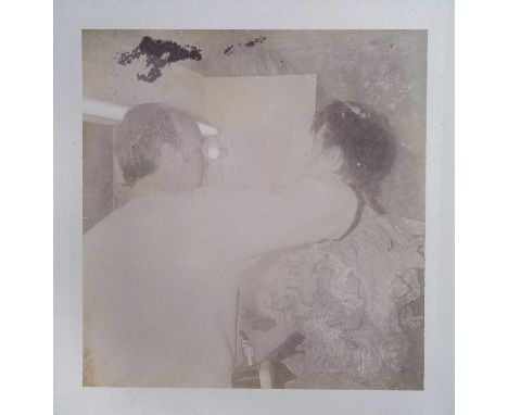 Edward Bell (British Contemporary) Polaroid of David Bowie and Brian Duffy from Scary Monsters photoshoot session, together w