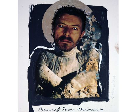 Edward Bell (British Contemporary) Buried Icon Sketch, mixed media on paper, colour montage for Unmade Up... publication, as 