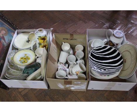 Mainly 1950's china in a wide variety of designs typical of the period including Midwinter, Beswick, Shelley etc plus nursery